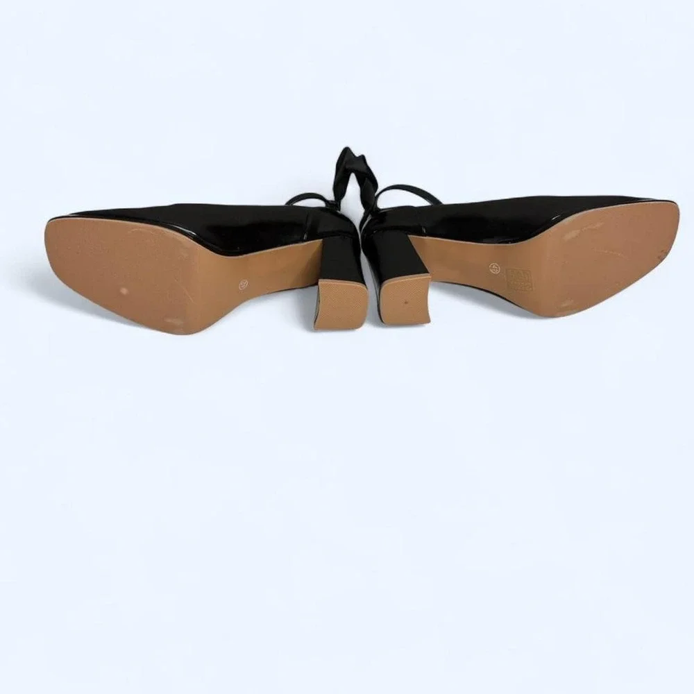 Black Patent Mary Jane Heels w/ Bow Gothic Dark Academia